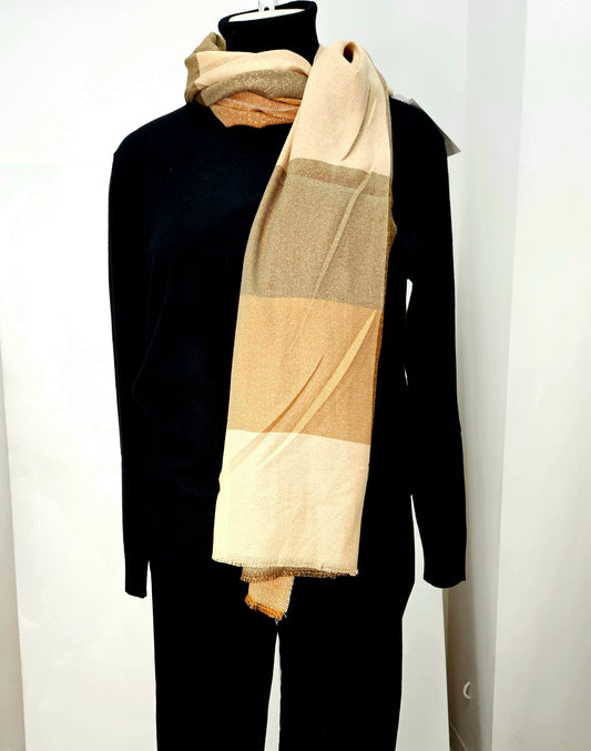 Lurex checked scarf