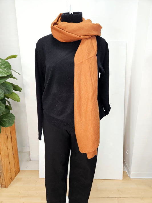 Solid color viscose scarf