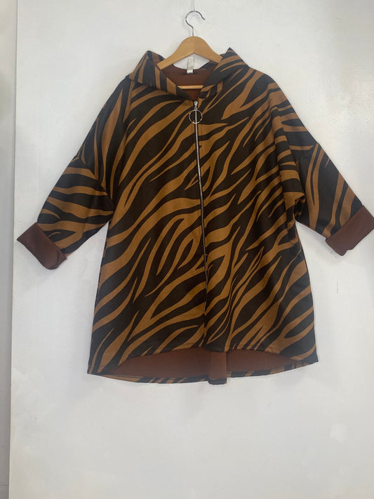 Oversized tiger-striped jacket