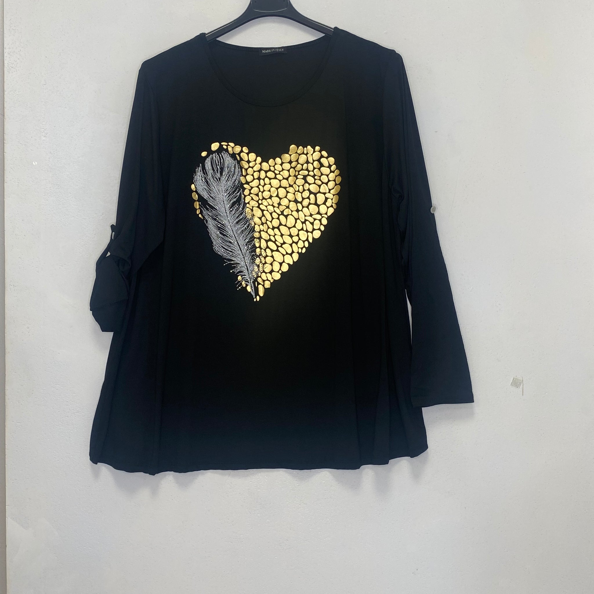 Maglia cuore piuma