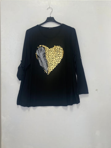 Maglia cuore piuma