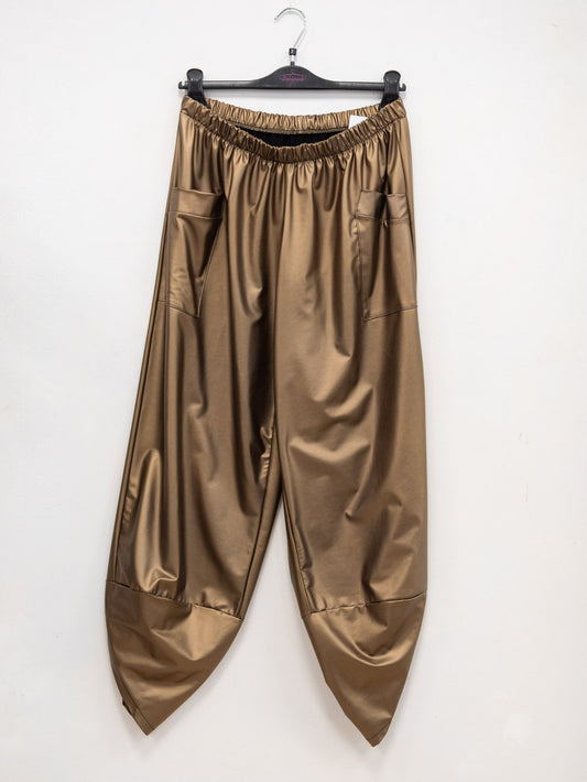 Faux leather balloon trousers