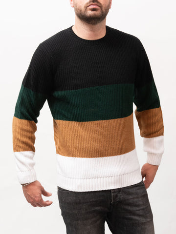 Striped crew neck sweater