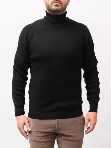 Ribbed sweater with high neck