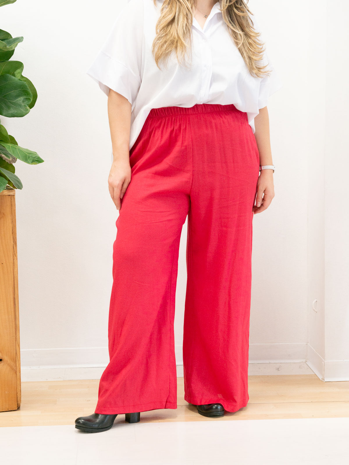 Linen blend trousers