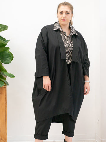 Maxi cotton poplin duster coat