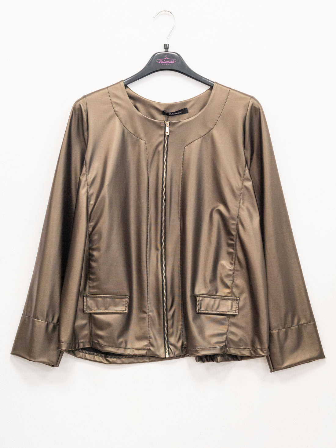 Zip eco leather jacket