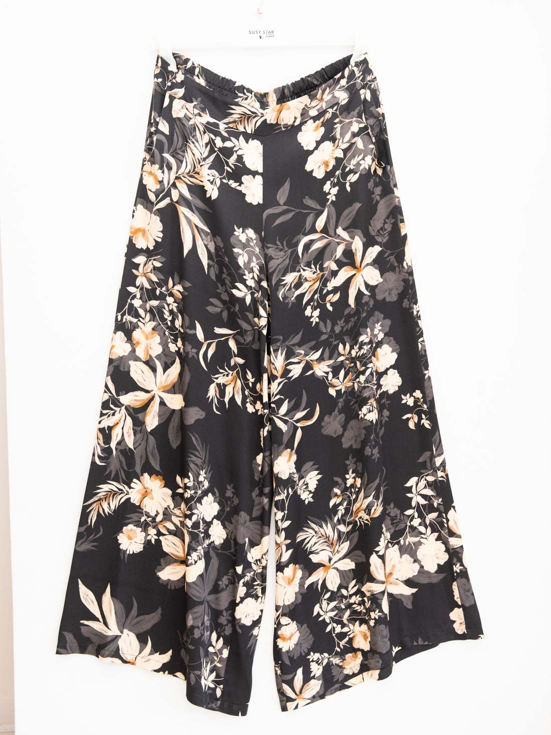 Palazzo trousers with flower pattern