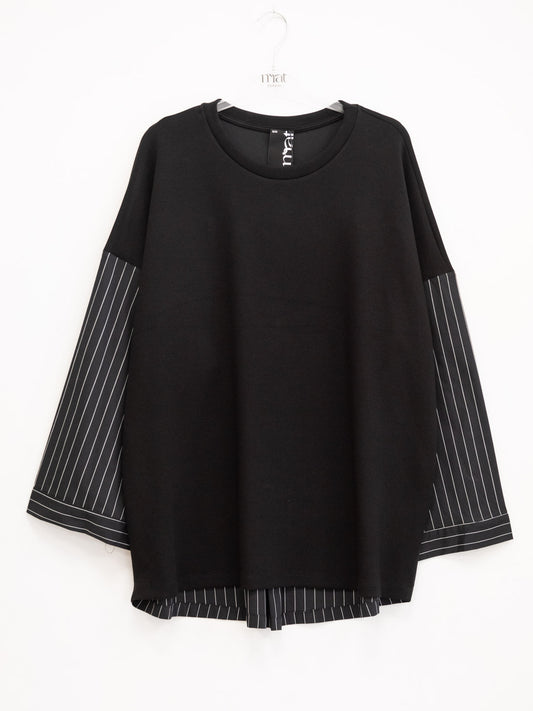 Pinstripe fabric sweatshirt