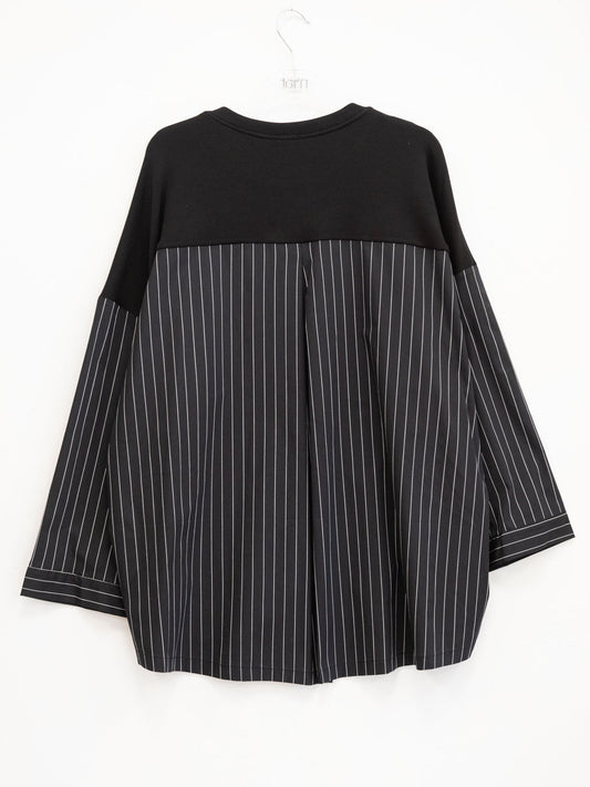 Pinstripe fabric sweatshirt