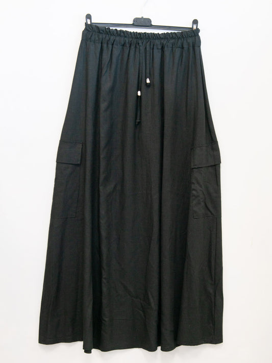 Linen cargo skirt