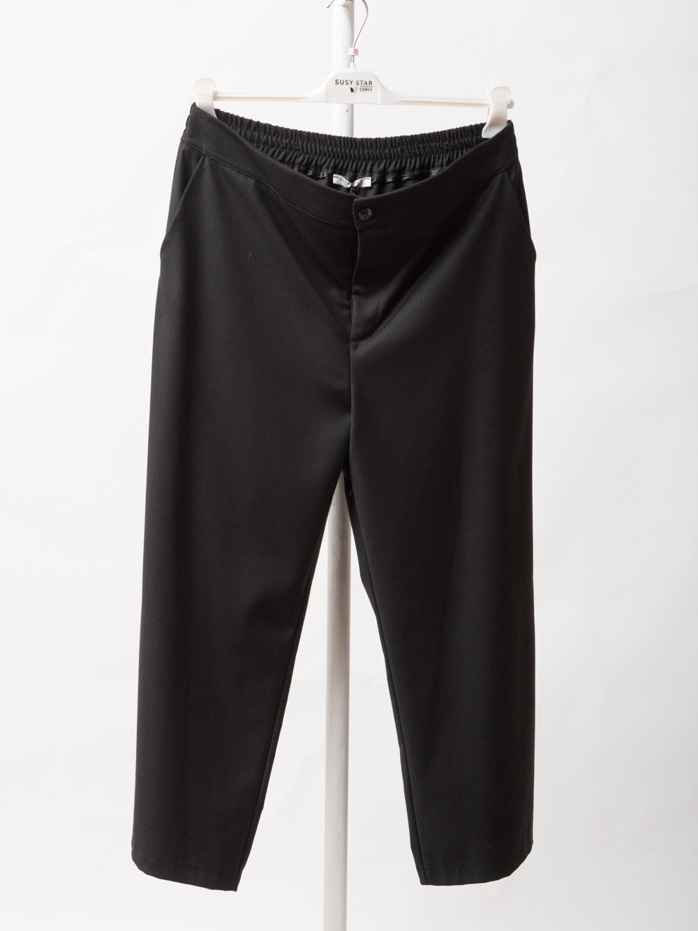 High-waisted cigarette trousers