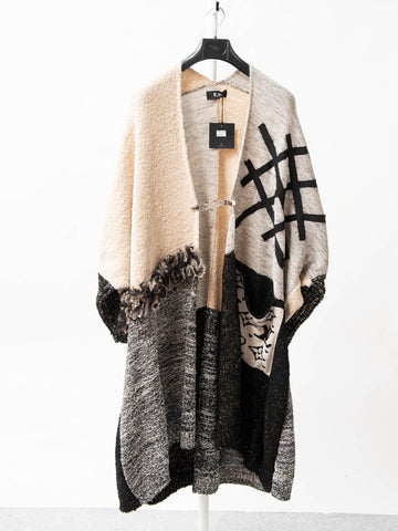 Maxi cardigan with inserts