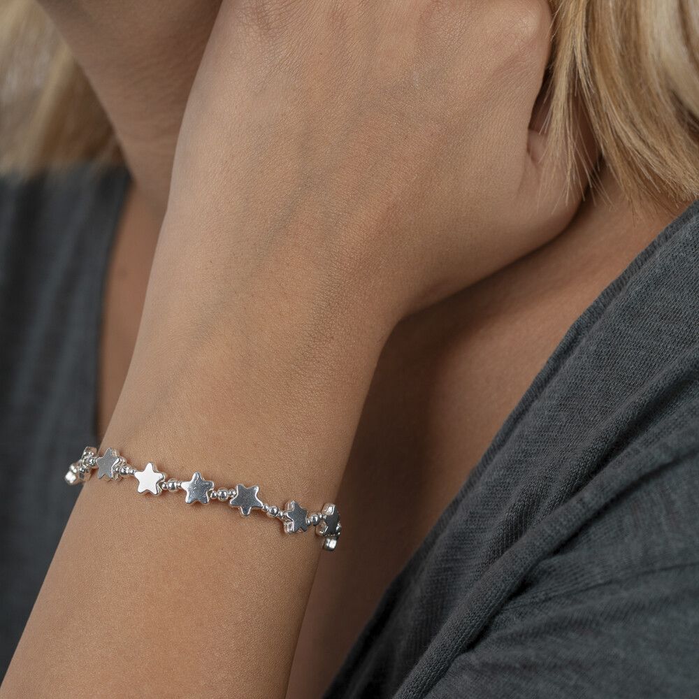 ELASTIC BRACELET WITH CURVED STARS