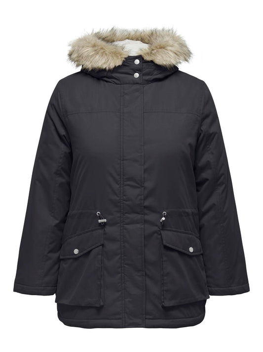 Parka curvy con cappuccio