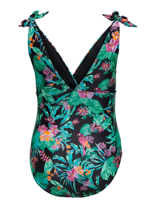 Swimsuit with sweetheart neckline and soft, removable cups