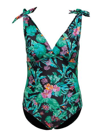 Swimsuit with sweetheart neckline and soft, removable cups